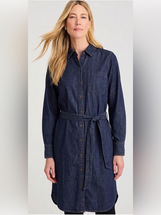J. Jill Dresses & Skirts - J Jill Indigo Belted Shirt dress, Large, NWT